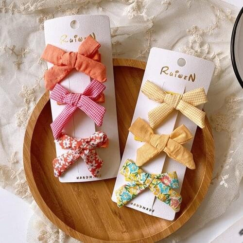 New Sweet Flower Fabric Childrens BB Clip Barrette Girl Princess Fashion Colorful Hairpins Headwear