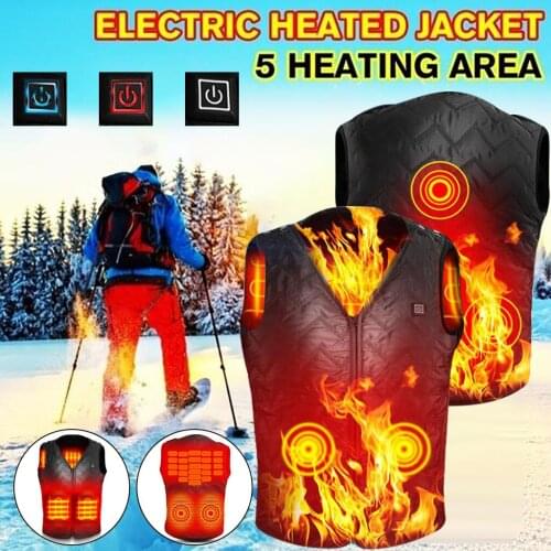 Men Smart Heating Cotton Vest Usb Infrared Electric Heating Vest Women Outdoor Flexible Thermal Winter Warm Jacket Dropshipping