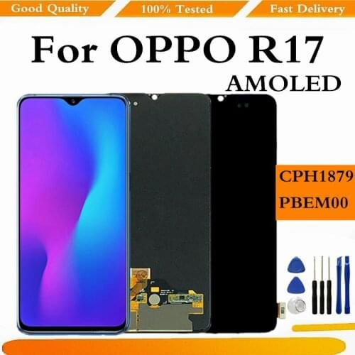 AMOLED For OPPO R17 LCD Display Touch Screen Digitizer Assembly For Oppo Rx17 CPH1879 PBEM00 Display Replace Part