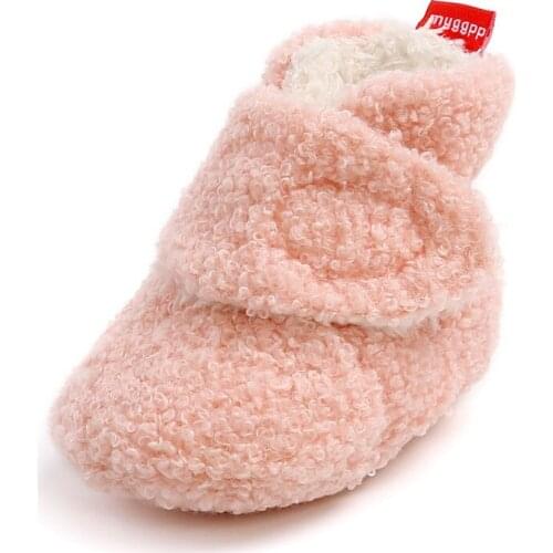 Winter Newborns Baby Boy Girls Snow Boots Shoes Cashmere Plush Patchwork Boots Fashion Soft Bottom Warm Crib Shoes