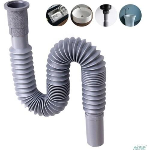 1 x80cm Plumbing Hose Kitchen plastic Flexible Retractable Sink Basin Water Drain Pipe