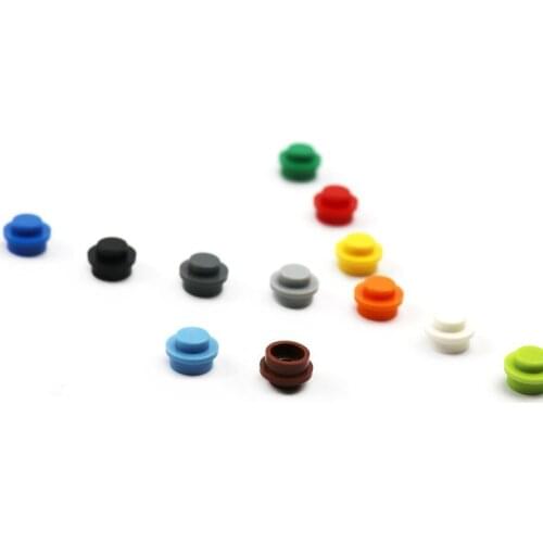 200pcs/Lot MOC Brick Plate Round 1 x 1 with Solid Stud DIY Building Block Bricks Toys Compatible with Parts 6141 Blocks