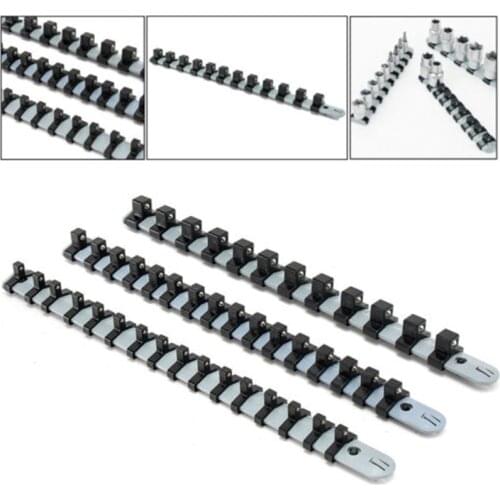 2019 1/4 3/8 1/2 Drive Socket Tray Rail Rack Storage Holder Organizer Tool 3x