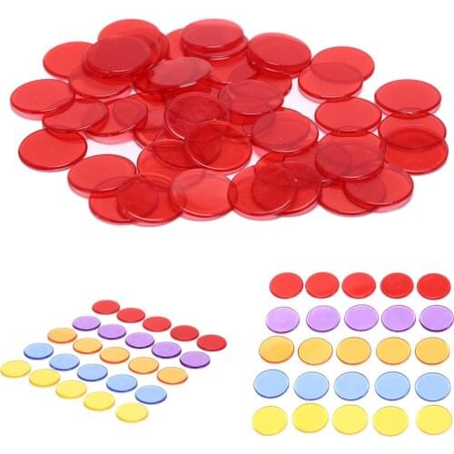 2019 New 1.5cm Plastic Poker Chips Casino Bingo Markers for Fun Family Club Carnival Bingo Game Supplies Acce 5Colors 50Pcs