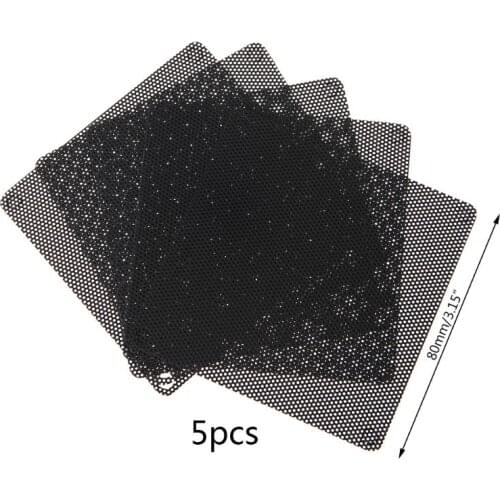 5PCS PVC Fan Dust Filter PC Dustproof Case Cuttable Computer 80mm Mesh Black K3KE