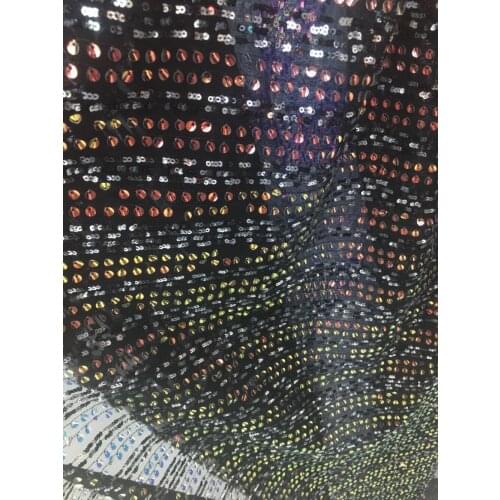 5yards/bag ST106# Multi-color fluorescent new sequin embroidery Africa cloth for bridal wedding dress/sawing Free shipping