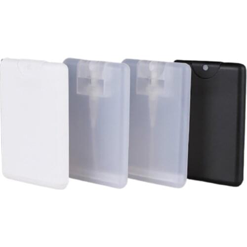 50pcs 20ml white clear Black Empty Plastic PP Pocket Perfume Bottle 20CC Credit Card Mist Sprayer Fragrance Atomizer