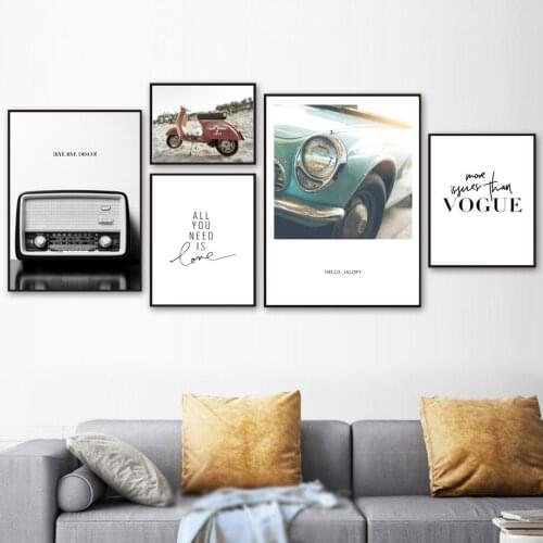 7-Space Radio Car Quotes Vintage Poster Wall Art Canvas Painting Nordic Posters And Prints Wall Pictures For Living Room Decor