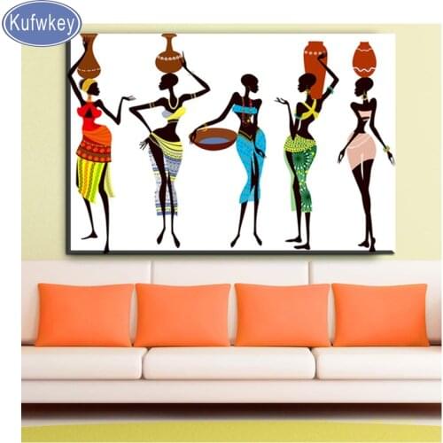 Diamond painting cross stitch kits,Africa women,embroidery diamond mosaic puzzle with diamonds christmas,modern art wall picture