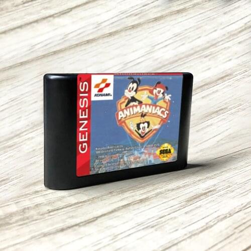 Animaniacs - USA Label Flashkit MD Electroless Gold PCB Card for Sega Genesis Megadrive Video Game Console