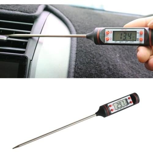 Car Air Conditioning Air Outlet Thermometer Pen Needle Thermometer Long Probe Liquid Crystal Display Car Thermometer -50°C~+300