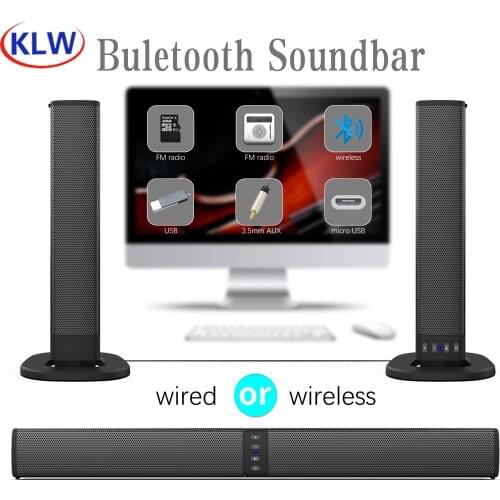20W Wireless Column Soundbar Bluetooth Speaker Powerful 3D Music Sound bar Home Theater Aux 3.5mm rca TF card For TV PC BS36