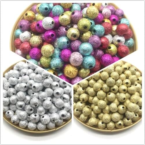 Wholesale 4/6/8/10/12mm Acrylic ball loose beads gasket jewelry making diy bracelet necklace