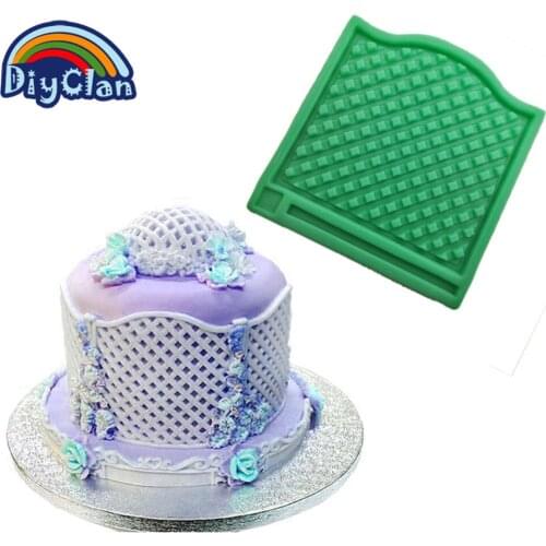 DIY silicone molds for fence border decorating cake border decoration silicone lattice fondant mold chocolate laciness F0781HM