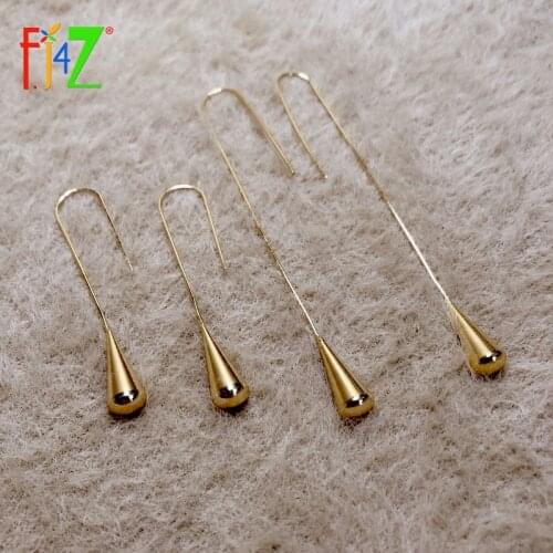 F.J4Z Minimalist Chic Earrings for Women Long Stick Waterdrop Hook Earring Ladies Party Show Gifts Jewelry Dropship
