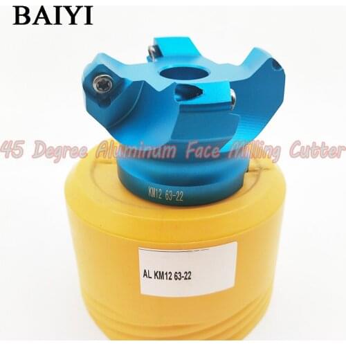 AL-KM12 63-22-4T Face Milling cutter 45 Degree Indexable Face End mill High Efficiency For SEHT1204 For Milling cutter Machine