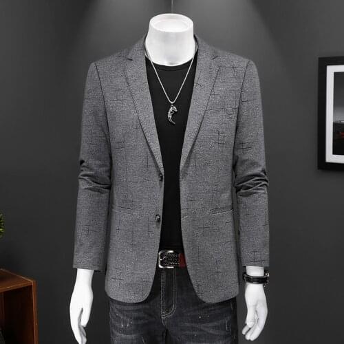 New Mens Blazer Fashion Men Leisure Suits High Quality Business Casual Mens Suits Jacket Grey Black Male Casual Blazer Coats