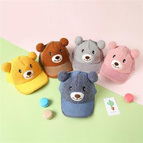 Cartoon Bear Baby Baseball Caps Infant Winter Hat For Kids Boys Girls Warm Children Toddler Bonnet Enfant Accessories New