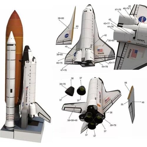 New 1: 150 Space Shuttle Paper Model Diy Educational Toys For Children Airplane Figures Building Blocks Kids Adult Toys Gifts