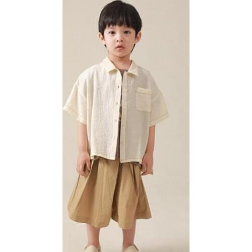 2021 new girls boys shirt cotton shorts sleeve summer kids top