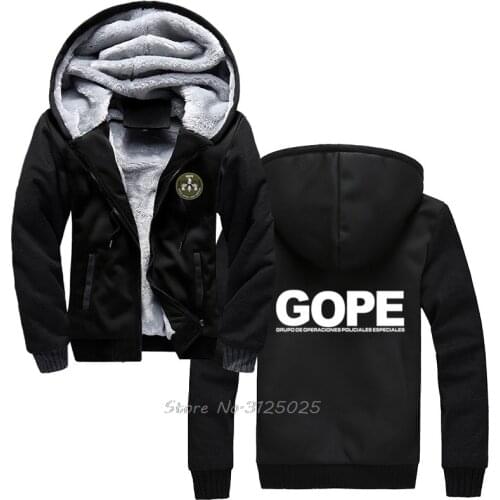 New GOPE Republic Of Chile Police Special Force SWAT Military Hoodie Men Winter Warm Thick Sweatshirt Hoody Streetwear Hoodies