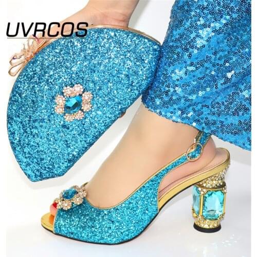 New Arrival African Wedding Italian Shoe and Bags Italian Ladies Shoes and Bags To Match Set Luxury Shoes Women Designers