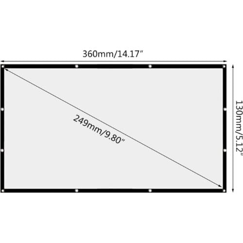 Projector Screen 150 inch 16:9 Foldable Anti-Crease Portable Projection Movies Screen for Home Theater Outdoor Indoor
