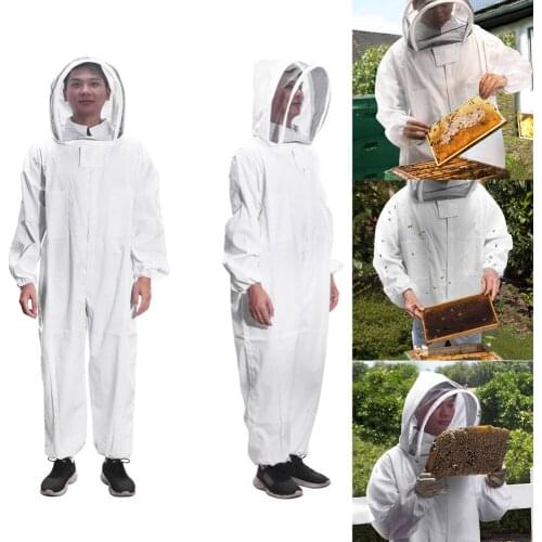 Professional Beekeeping Protective Equipment Veil Full Body Suit Hat Smock Beekeeping Tools Set Dress All Body Equipment