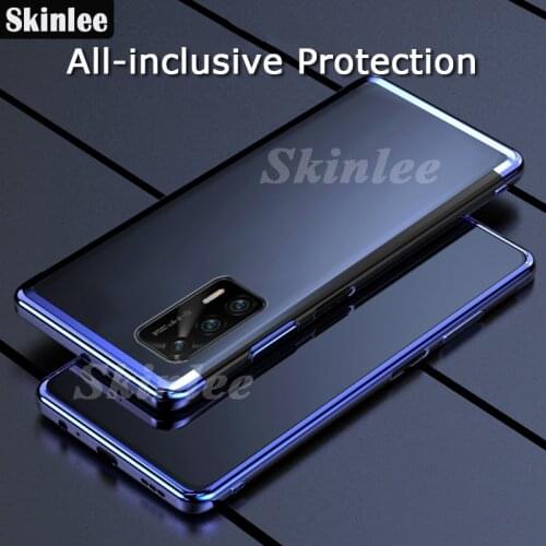 Skinlee For Realme GT 5G Case Transparent Plating Electroplate Shining Soft Case For Realme GT Clear Cover