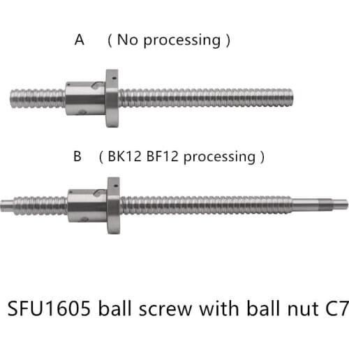 LINK CNC Ballscrew SFU1605 length 550mm ball screw with flange single nut or BK12 BF12 end machined part