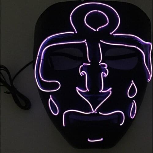 Glowing Anchor EL Wire Mask Cosplay Costume Accessories Luminous Led Mask For Halloween Carnival Party