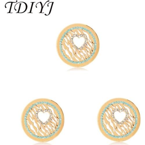 TDIYJ Hot Selling Heart Coin Disc fit for 35mm Coin Frame Pendant Necklace for Women Jewelry 1pcs