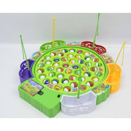 Fun Game Set Electronic Rotating Board with 45 Fishes Kids Gift