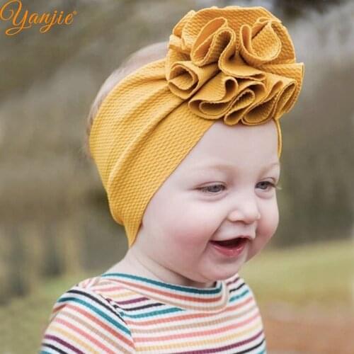 2020 Funky Baby Top Flower Bullet Textured Wide Headband Hot-sale Head Wrap DIY Hair Accessories Custom Headwear
