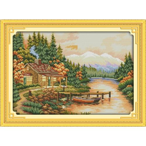 Sunset (2) cross stitch kit 14ct 11ct count printed canvas stitching embroidery DIY handmade needlework