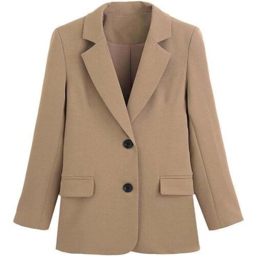 Women Blazers Solid Notched Single Breasted Slim Ulzzang Daily All-match Classic Elegant Womens Casual Streetwear Harajuku Chic