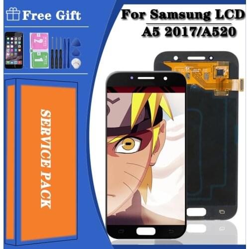 5.2" Super AMOLED LCD for SAMSUNG Galaxy A5 2017 A52 A520 A520F SM-A520F LCD Display Touch Screen Digitizer Assembly Tested