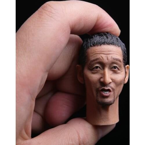 1/6 Asian Male Head Sculpt Hunt Hengji Jingji Tanaka Bangwei yellow ape head Carving Model