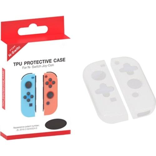 1 Pair Handle Protective Case Protector Transparent Soft TPU Anti-Scratches Grip Cover Compatible with Switch