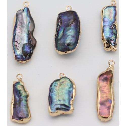 5PCS Natural Freshwater Pearl Necklace Pendant Irregular Shape Charms Pendant for Jewelry Making DIY Necklace Size 7x20-7x25mm