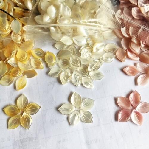 5pcs / bag natural mother-of-pearl ladies petal side hole beads jewelry making DIY hair clip bracelet earrings accessories