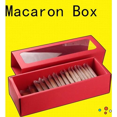 50Pieces 25x9x6cm Macaron Packaging Box Red/Brown/Black Mooncake Biscuits Muffins Packaging Cases Cupcake Stand Display Trays