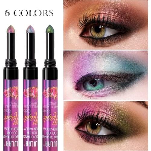 6 Colors Makeup Gradient Eyeshadow Pencil Long Lasting Waterproof Glitter Eye Shadow Stick Eyeliner Pen Shimmer Cosmetics