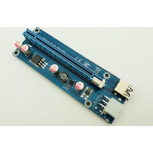 6PCS 006C Riser USB 3.0 PCI-E PCI Express Riser Card 1x to 16x GPU Extender Adapter Cable 60cm 6pin Riser Card for BTC Mining