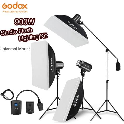 900Ws Godox Strobe Studio Flash Light Kit 900W - Photographic Lighting - Strobes, Light Stands, Triggers, Soft Box,Boom Arm