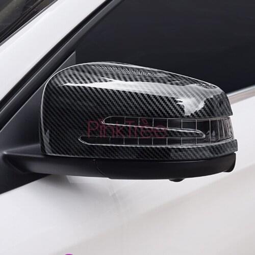 Accessories For Mercedes A B GLA CLA GLK Class Carbon Fiber Color Side Wing Door Wing Mirror Cover Car Styling