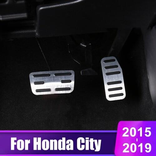 Aluminum alloy Car Accelerator Gas Pedal Brake Pedals Cover Non Slip Pad Cover Case AT For Honda City 2015 2016 2017 2018 2019