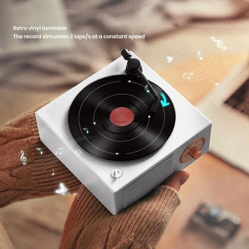 New Retro Record Player Wireless Bluetooth Speaker HIFI Aux Support Portable Mini Music Box Subwoofer Stereo Vintage Soundbar