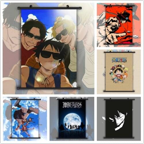 One Piece ASL bros Monkey D. Luffy Portgas D. Ace HD Print Wall Poster Scroll