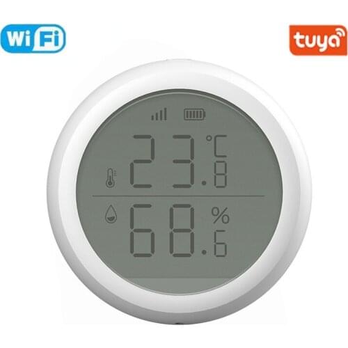 Battery Tuya ZigBee Smart Home Temperature and Humidity Sensor with LED Screen Works with Google Assistant and Tuya Zigbee Hub